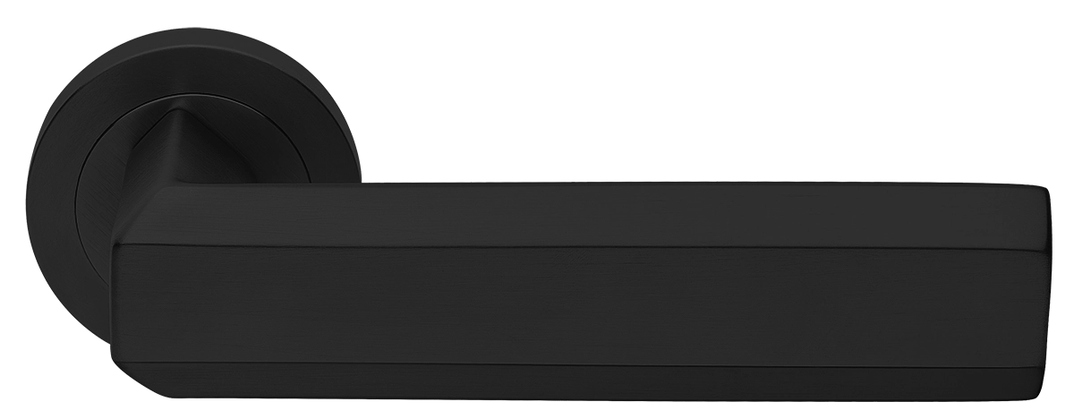 Ручка дверная HARMONY R2 NERO раздельная на круглой розетке, цвет - черный фото купить Липецк
