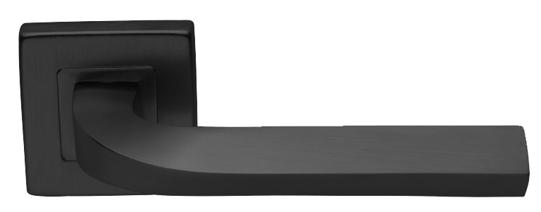Ручка дверная TENDER S3 NERO раздельная на квадратной розетке, цвет - черный фото купить Липецк