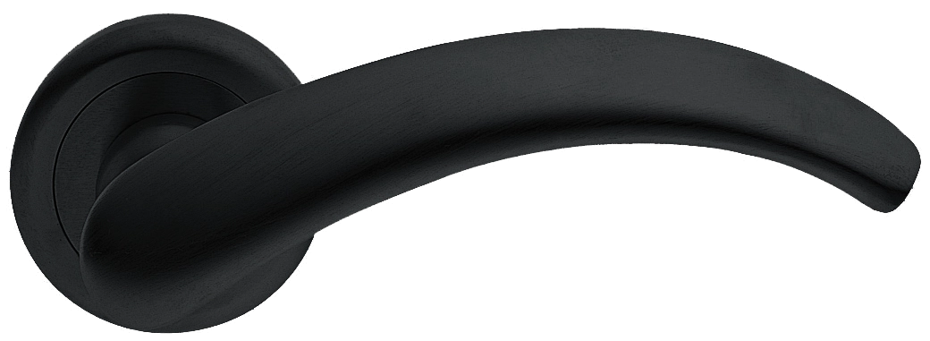 Ручка дверная ARCH R4 NERO раздельная на круглой розетке, цвет - черный фото купить Липецк