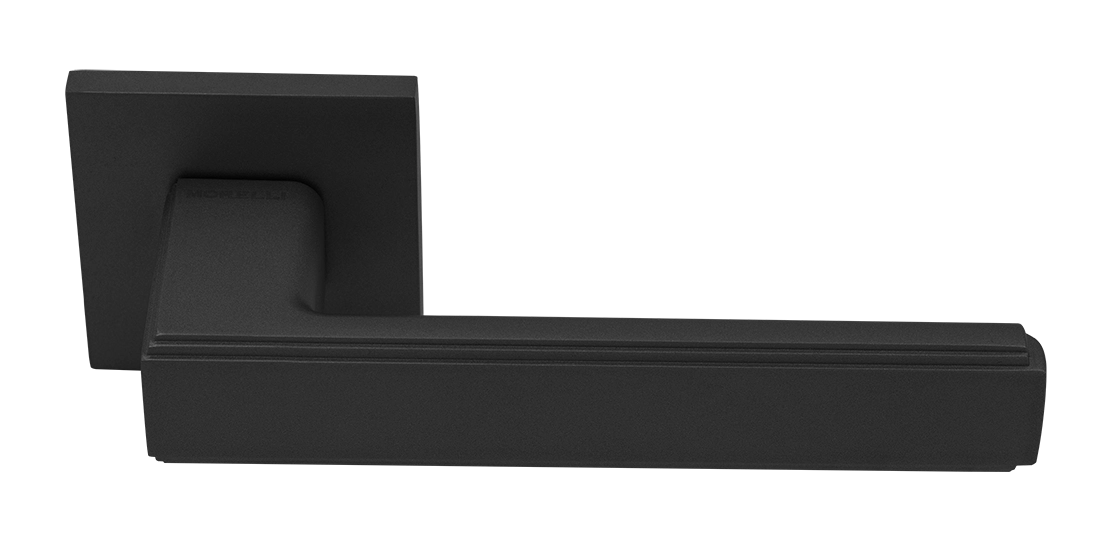 Ручка дверная MH-64-S6 BL STEPS на квадратной розетке 6 мм, цвет черный фото купить Липецк