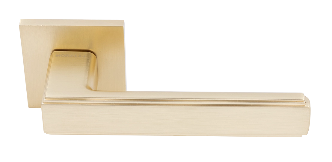 Ручка дверная MH-64-S6 MSG STEPS на квадратной розетке 6 мм, цвет матовое сатинированное золото фото купить Липецк