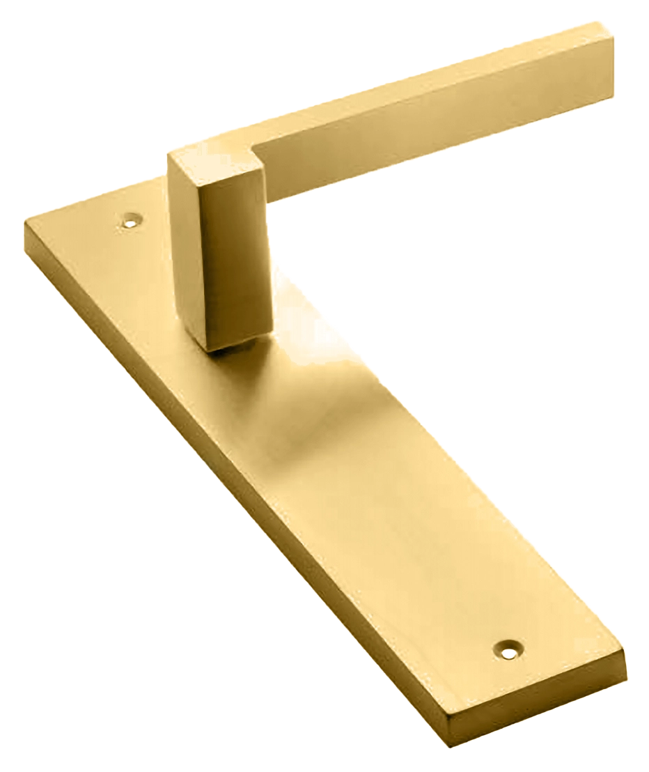 Ручка дверная на планке STONE PL OSA, цвет матовое золото, латунь фото купить в Липецке