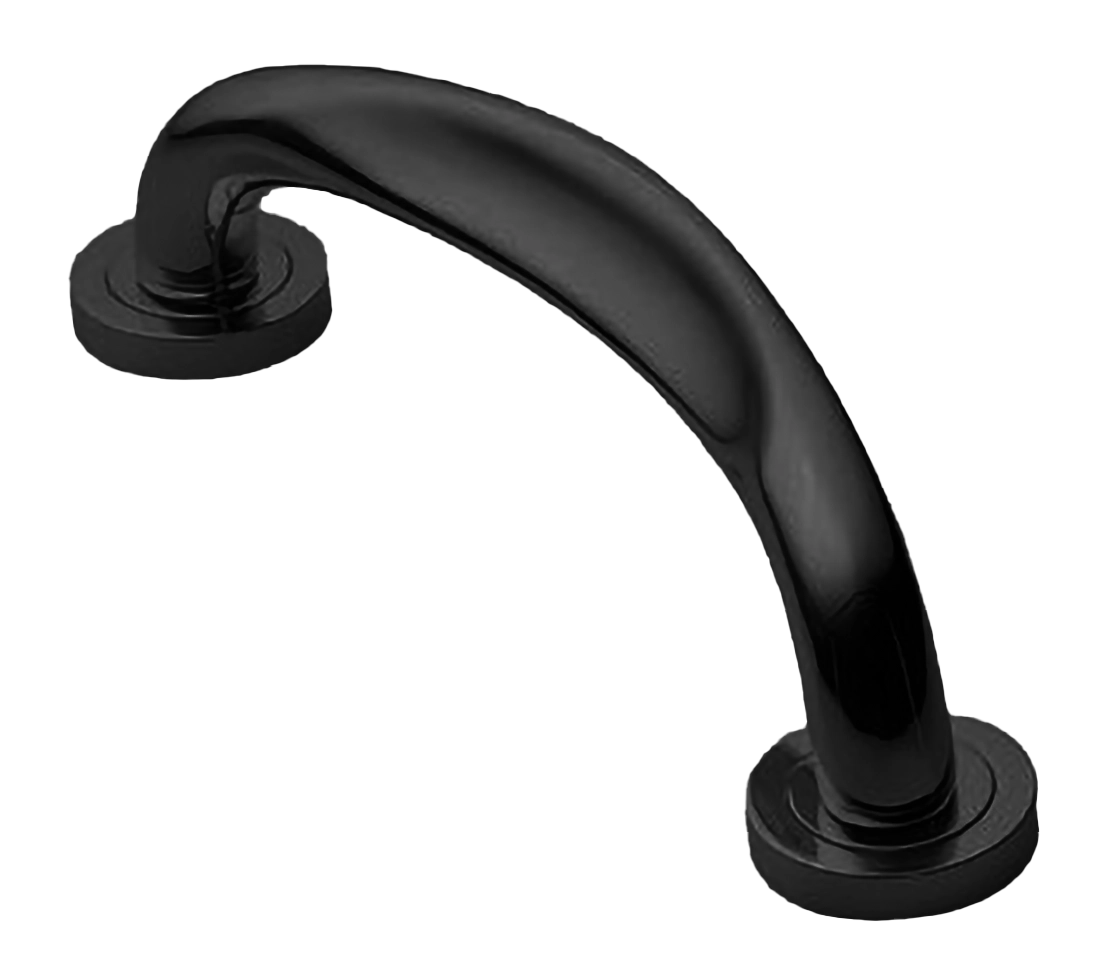 Ручка-скоба дверная RAFT PH NERO на круглой розетке, цвет черный, латунь фото купить в Липецке