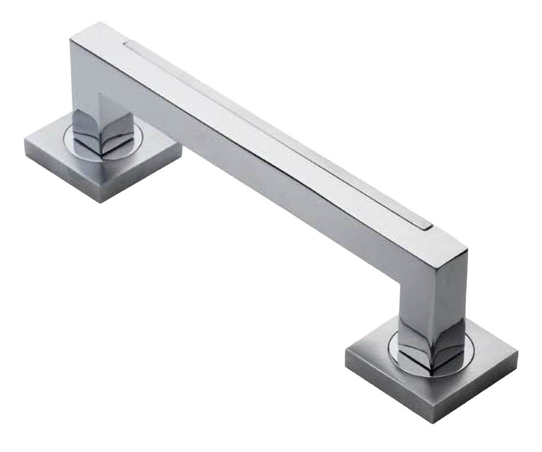 Ручка-скоба дверная ISLAND PH CRO на квадратной розетке на квадратной розетке, цвет хром, латунь фото купить в Липецке