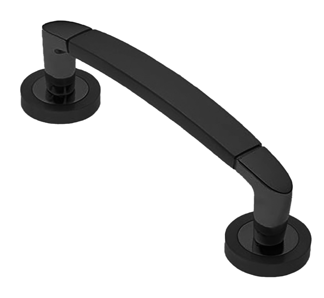 Ручка-скоба дверная SAIL PH NERO на круглой розетке, цвет черный, латунь фото купить в Липецке