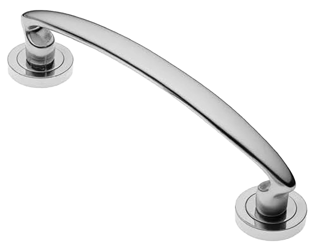 Ручка-скоба дверная FLAMINGO PH CRO на круглой розетке, цвет хром, латунь фото купить в Липецке