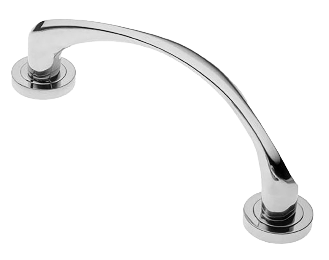 Ручка-скоба дверная COBRA PH CRO на круглой розетке, цвет хром, латунь фото купить в Липецке