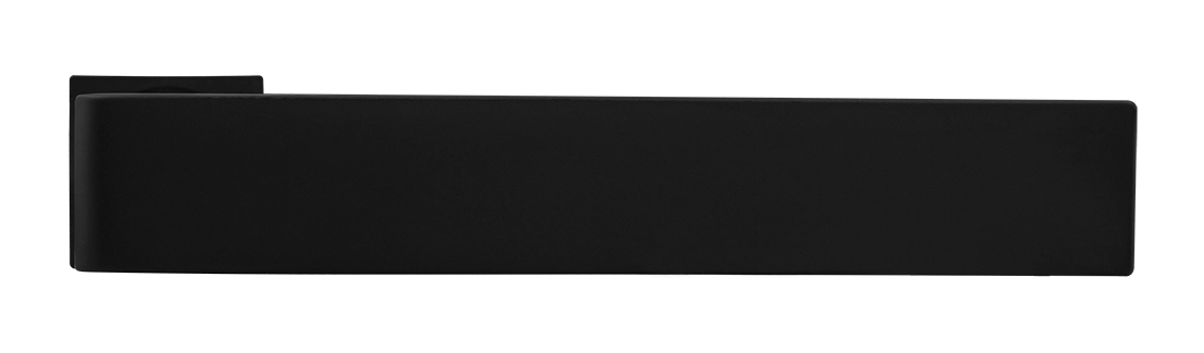Ручка дверная HORIZONT-SM NERO-ST с невидимой квадратной розеткой, цвет черный soft-touch, ЦАМ фото купить в Липецке