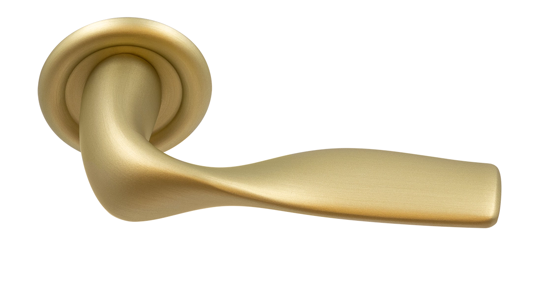 Ручка дверная LVB R7 AH на круглой розетке, цвет Осенний мёд/Autumn Honey фото купить Липецк