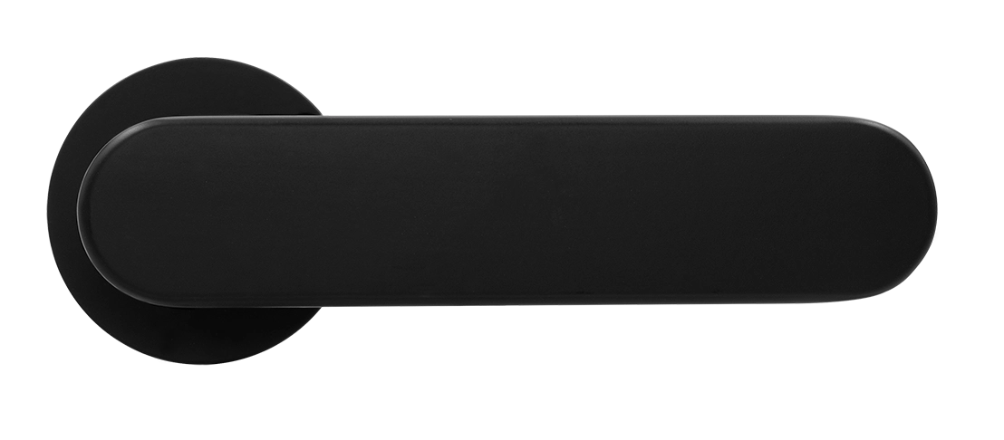 Ручка дверная MH-65-R6 R6 SEMPIONE BL на круглой розетке, цвет черный фото купить в Липецке