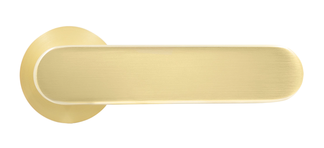 Ручка дверная MH-65-R6 SEMPIONE MSG на круглой розетке, цвет матовое сатинированное золото фото купить в Липецке