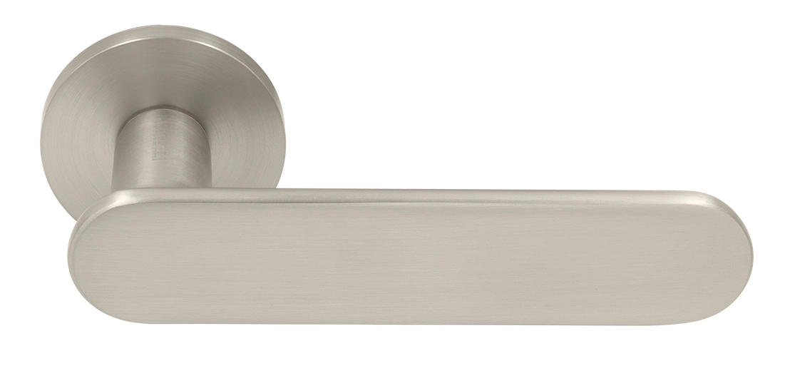 Ручка дверная MH-65-R6 SEMPIONE MSN на круглой розетке, цвет матовый сатинированный никель фото купить Липецк