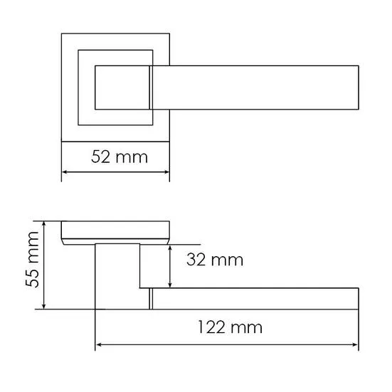 Комплект дверных ручек MH-28 BL-S + защёлка бесшумная 1895P BL + петли врезные универсальные MSN 100X70X2.5-4BB BL (2шт), цвет черный фото купить в Липецке