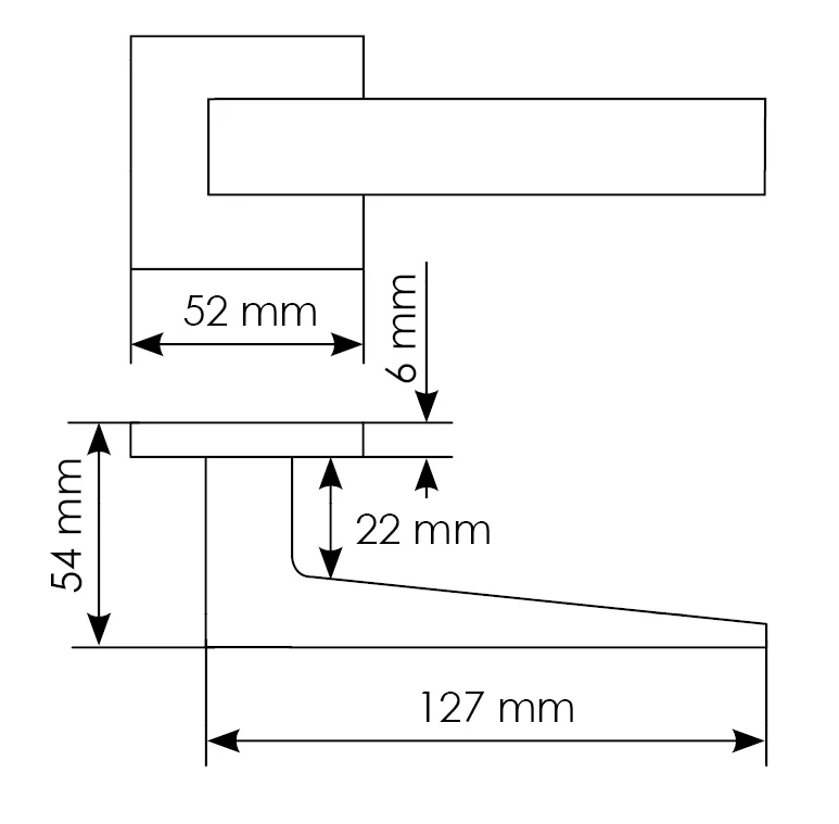 Комплект дверных ручек MH-54-S6 GR + завертка сантехническая MH-WC-S6 GR, цвет графит фото купить в Липецке