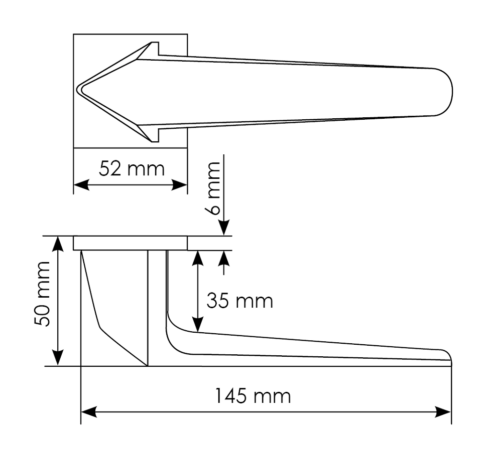 Комплект дверных ручек MH-55-S6 BL + защёлка бесшумная M1895 BL + петли врезные универсальные MSN 100X70X2.5-4BB BL (2шт), цвет черный фото купить в Липецке
