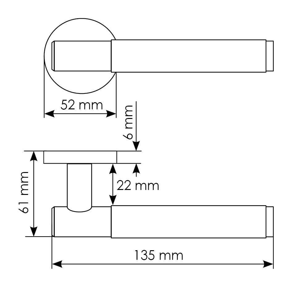 Комплект дверных ручек MH-57-R6T BL + защёлка бесшумная M1895 BL + петли врезные универсальные MSN 100X70X2.5-4BB BL (2шт), цвет черный фото купить в Липецке