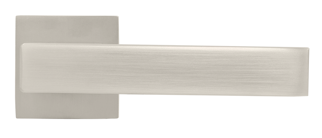 Ручка дверная LOT MH-56-S6 MSN раздельная на квадратной розетке 6 мм, цвет матовый сатинированный никель, ЦАМ фото купить в Липецке