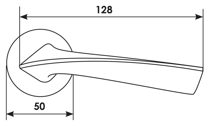 Ручка дверная COMETA R5 NIS раздельная на круглой розетке, цвет - матовый никель, ЦАМ фото купить в Липецке