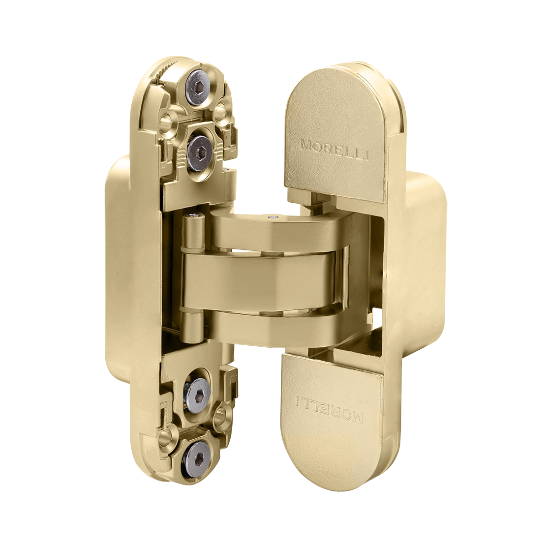 Петля скрытая HH-24 MSG врезная с 3D-регулировкой вес полотна до 40 кг, цвет матовое сатинированное золото фото купить в Липецке