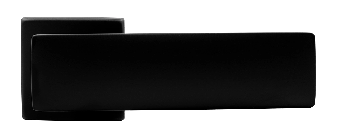 Ручка дверная SPACE S5 NERO-ST на квадратной розетке, цвет черный soft-touch, ЦАМ фото купить в Липецке