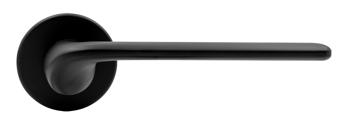 Ручка дверная TOMORROW R5 NERO-ST на круглой розетке, цвет черный soft-touch, ЦАМ фото купить в Липецке