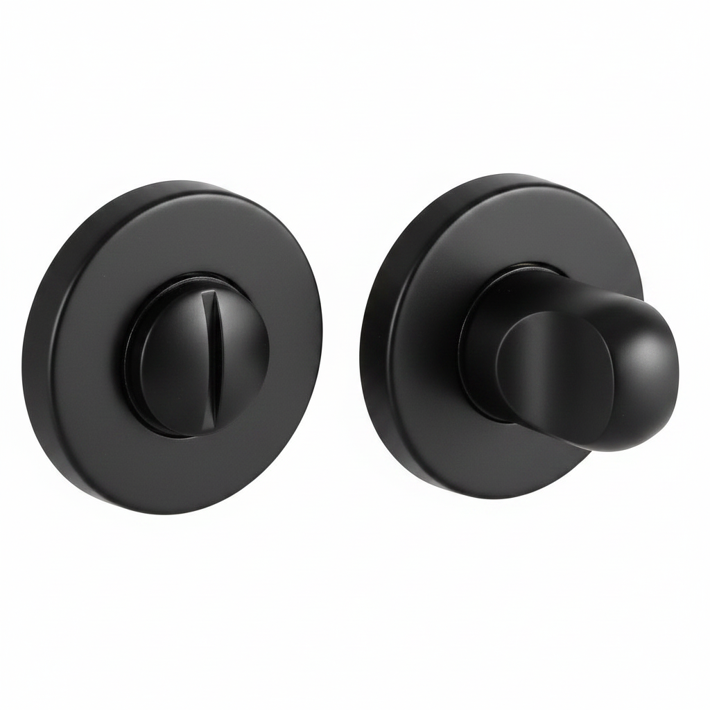 Завертка сантехническая LUX-WC-R3-E NERO-ST на круглой розетке цвет черный soft-touch, ЦАМ фото купить Липецк