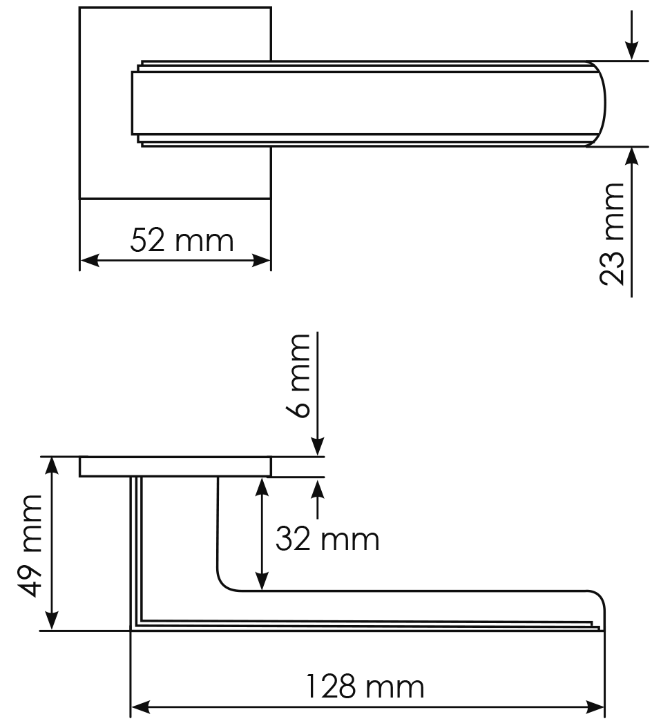 Ручка дверная MH-64-S6 ASC STEPS на квадратной розетке 6 мм, цвет анодированный матовый хром фото фурнитура Липецк
