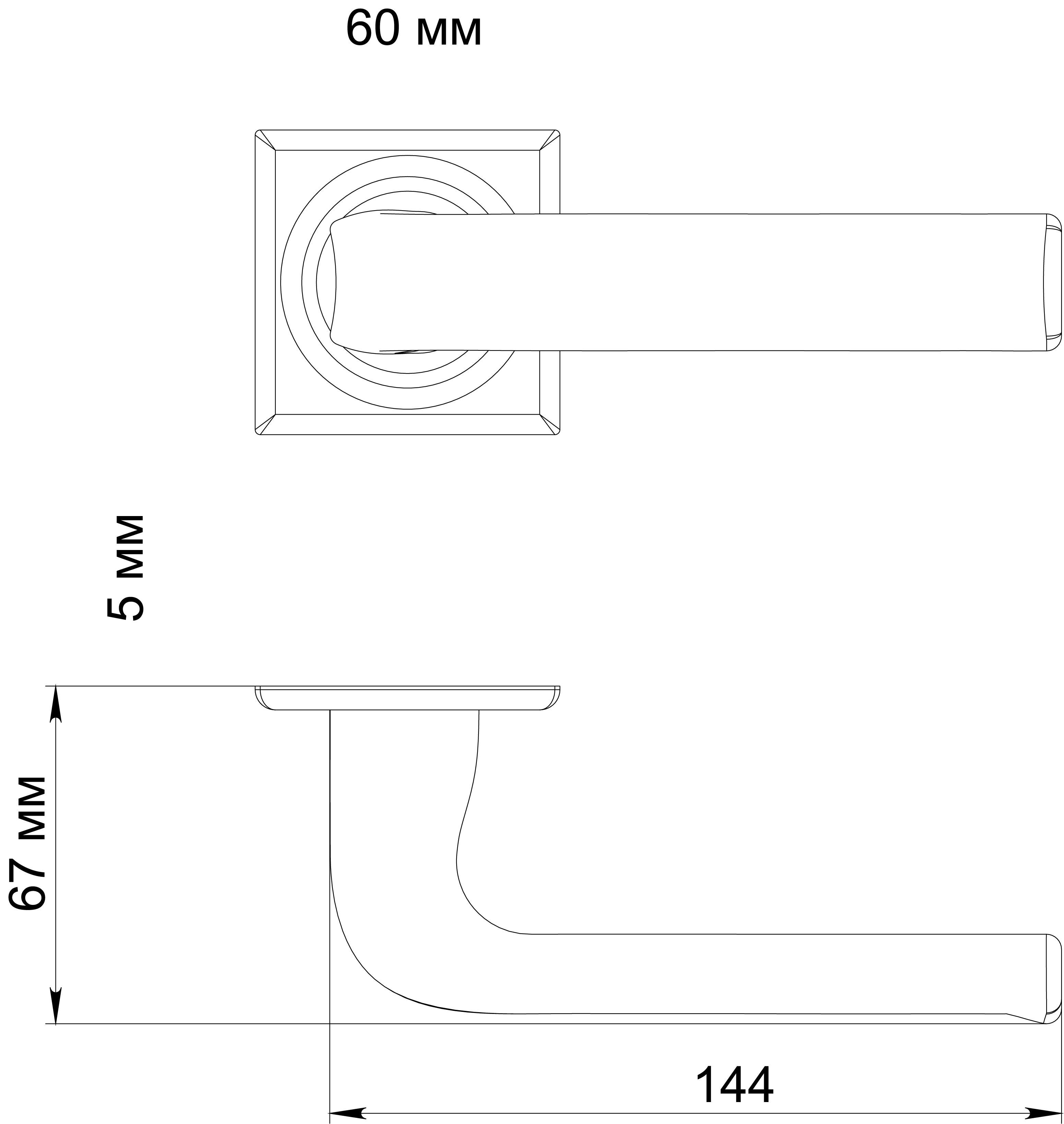 Ручка дверная THE BUS STATION S7 WF на квадратной розетке, цвет Зимняя стужа/Winter Frost фото фурнитура Липецк