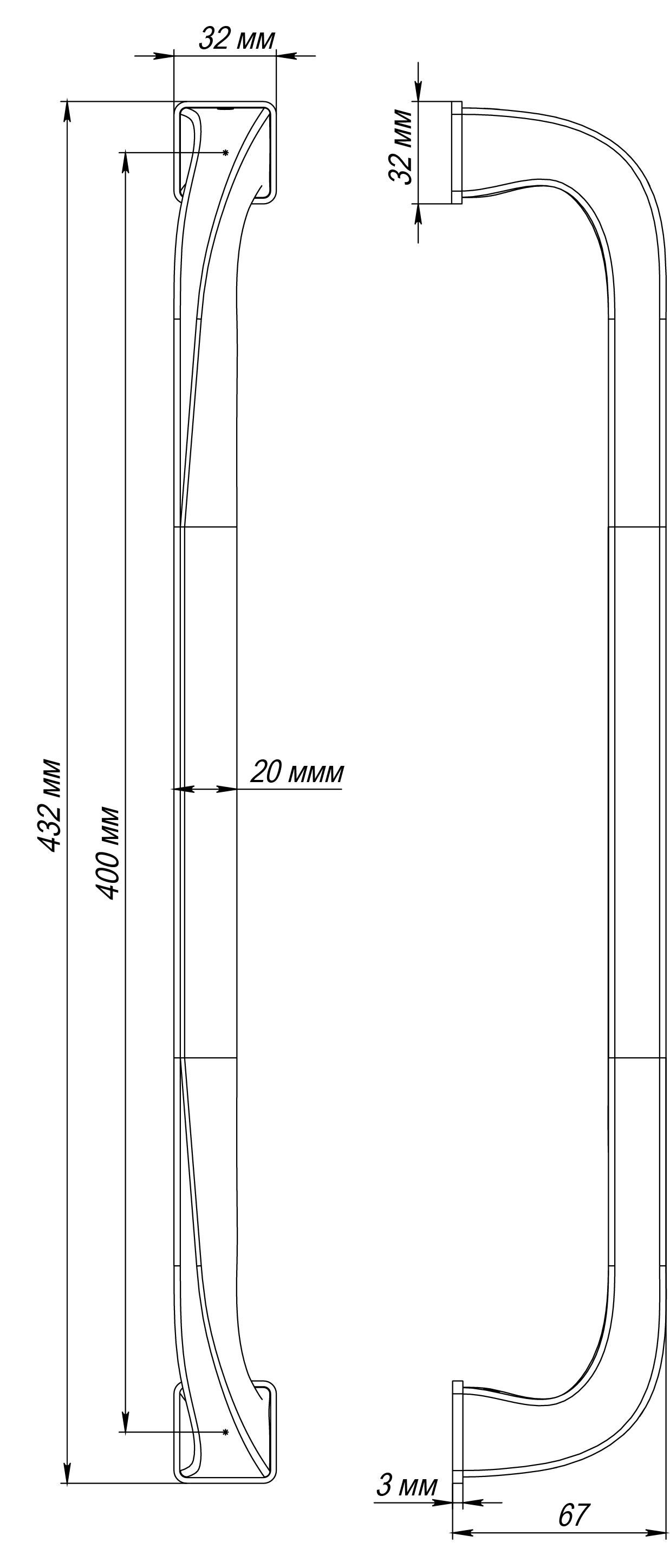 Ручка-скоба WD CONCERT HALL PH SMI, цвет Весенняя дымка/Spring Mist фото купить в Липецке