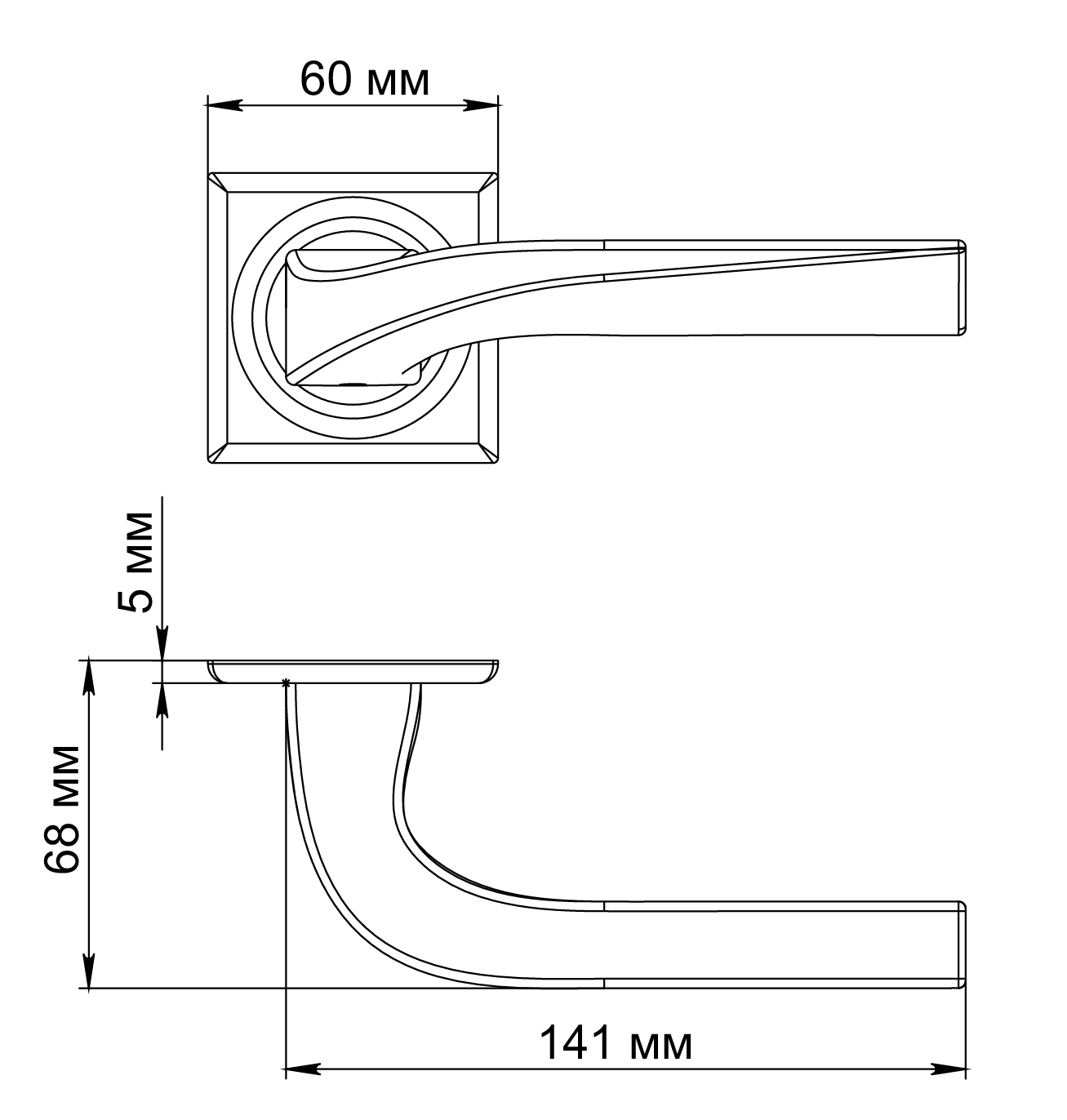 Ручка дверная WD CONCERT HALL S7 WF на квадратной розетке, цвет Зимняя стужа/Winter Frost фото фурнитура Липецк