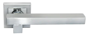 CENTRAL, ручка дверная MH-16 SC/CP-S, на квадратной накладке, цвет - мат.хром/хром