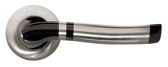 ФОНТАН, ручка дверная MH-04 SN/BN, цвет - бел. никель/черн. никель фото купить в Липецке