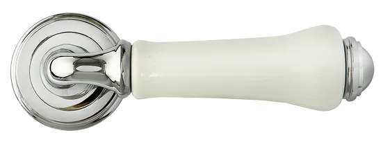 UMBERTO, ручка дверная MH-41-CLASSIC PC/W, цвет- хром/белый фото купить в Липецке