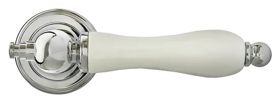 MART, ручка дверная MH-42-CLASSIC PC/W, цвет- хром/белый фото купить в Липецке