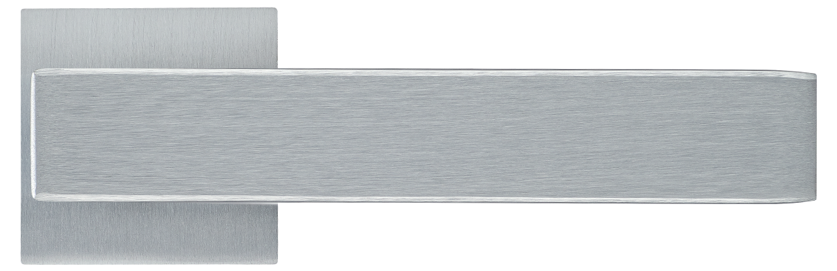 LOT ручка дверная  на квадратной розетке 6 мм, MH-56-S6 SSC, цвет - супер матовый хром фото купить в Липецке