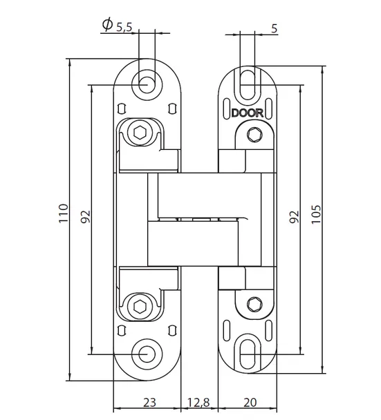HH-19 B, скрытая петля, цвет - черный фото купить в Липецке