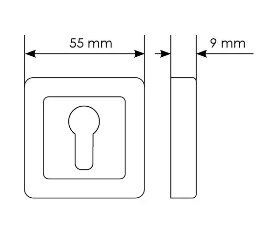 Накладка MH-KH-S55 GR/PC на ключевой цилиндр, цвет графит/хром фото купить в Липецке