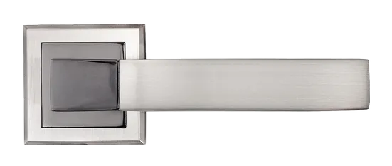 FUKOKU, ручка дверная MH-28 SN/BN-S, на квадратной накладке, цвет - бел. никель/черн. никель фото купить в Липецке