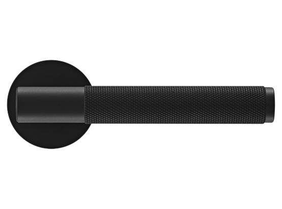 Ручка дверная "AZRIELI" на круглой розетке 6 мм, MH-57-R6T BL, цвет - чёрный фото купить в Липецке
