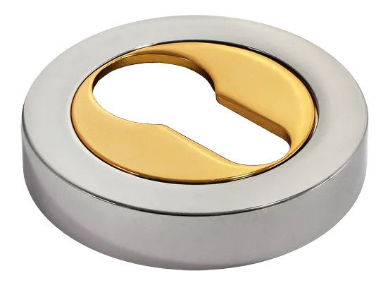 LUX-KH-R2 COT, накладка на евроцилиндр, цвет - глянцевый хром/золото фото купить Липецк