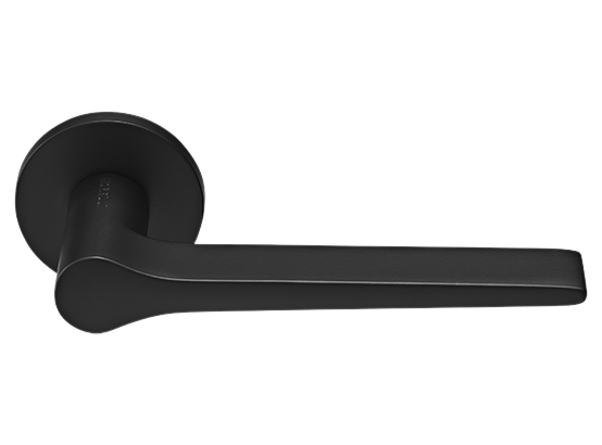 LAND ручка дверная  на круглой розетке 6 мм, MH-60-R6 BL, цвет - чёрный фото купить Липецк